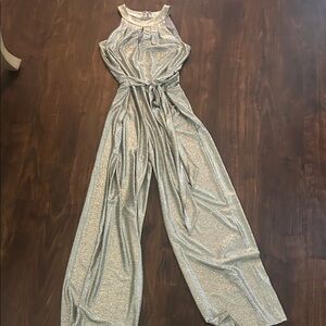 WHITE HOUSE BLACK MARKET Elegant Silver Jumpsuit